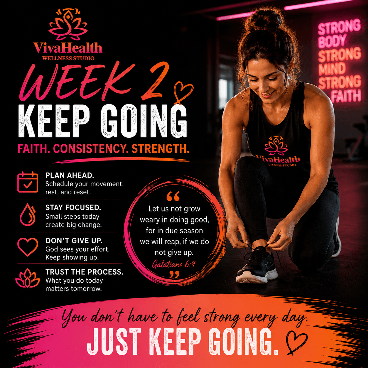 Week 2 Fitness Challenge Encouragement: Keep Going With Faith