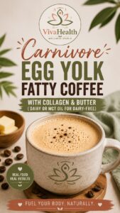 VivaHealth branded carnivore egg yolk fatty coffee with collagen